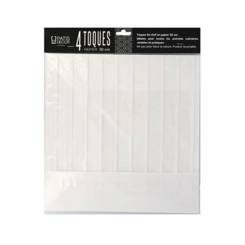 New Cerf Dellier Toque en papier plissé H 30 cm (x 4)