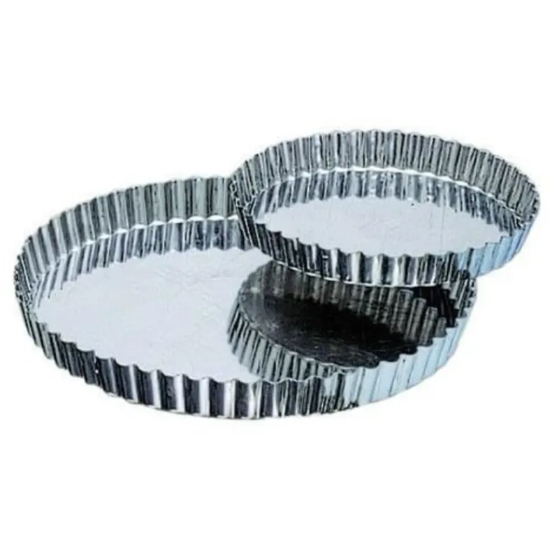 Sale Cerf Dellier Tourtière cannelée en fer blanc avec fond fixe