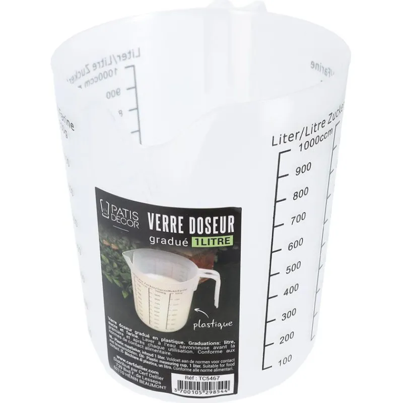 Clearance Cerf Dellier Verre doseur gradué plastique 1 L